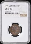 London Coins : A194 : Lot 953 : Farthing 1749 Peck 889 NGC MS62 BN